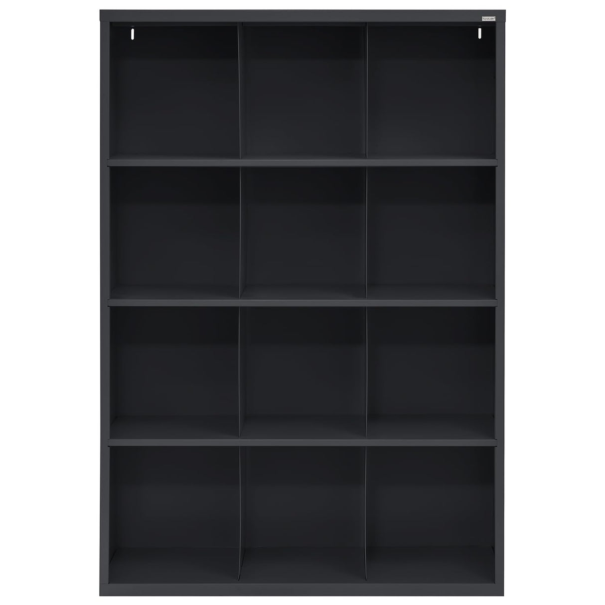 Sandusky Lee IC00461866-09 Heavy Duty Welded All Steel Cubby Storage Cabinet with 12 Sections, 46" Depth x 18" Width x 66" Height, Black Sandusky