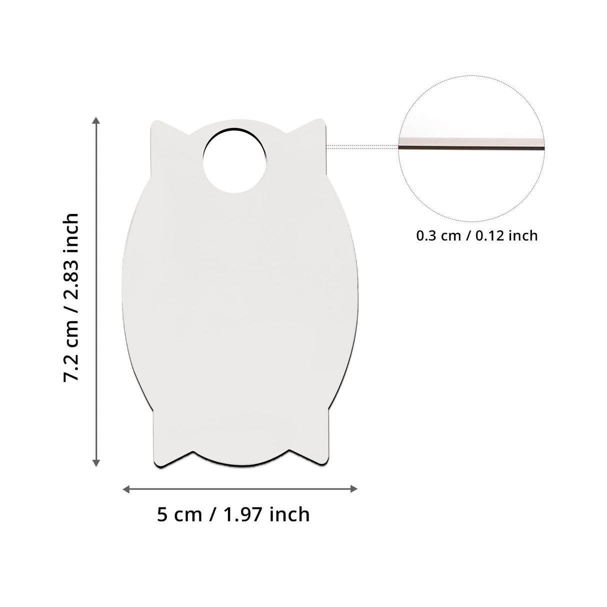 CraftPanel 30 PCS Sublimation Ornaments Blanks Bulk Hardboard Waist Drum 1.97"x2.87",MDF Christmas Sublimation Blank Ornaments for Heat Press Transfer CraftPanel