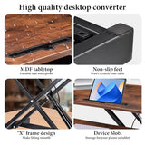 Standing Desk Converter 37 Inch – Easy Assembly Height Adjustable Sit Stand Desktop Riser with GasSpring Lift, Duals Monitor Laptop Workstation and Spacious Keyboard Tray, Ergonomic Converter (Brown) Generic