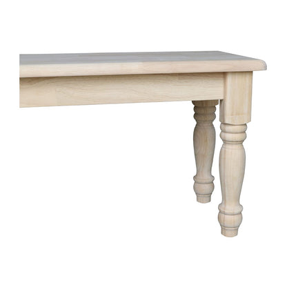 IC International Concepts International Concepts Farmhouse Bench, Unfinished - WoodArtSupply