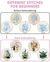 TINDTOP Embroidery Kit for Adults, Embroidery Kit for Beginners Include Embroidery Cloth Hoops Threads for Craft Lover Hand Stitch with Embroidery Skill Techniques (Black Cat)