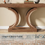 Tribesigns 43.31-Inch Farmhouse Console Table for Entryway, Unique Narrow Sofa Table Behind The Couch with Curved Legs for Living Room, Hallway, Foyer, Entrance, Rustic Brown Tribesigns