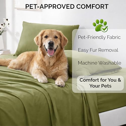 Southshore Fine Living, Inc. 6-Piece Full Size Bed Sheets Set, 21-Inch Extra Deep Pocket Fitted Sheet Full, Flat Sheet, Microfiber Bedding, Sage Green Pillow Cases Standard Size, Sage Green Sheets Southshore Fine Living, Inc.