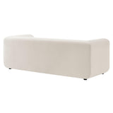 Modway Leif Performance Velvet Upholstered Sofa – 89 Inch Modern Tuxedo Sofa – Comfy 3 Seater Velvet Couch Modway