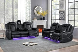 Ball & Cast Power Recliner Sofa Set Leather Reclining Couch Home Theater Seating 3PCS Recliner Couch Loveseat & Chair Sets with Coffee Table,Reading Light,Cup Holders for Home Theater,Living Room