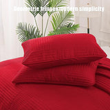 Whale Flotilla Ultra Soft Twin Quilt Bedding Set, Lightweight Microfiber Red Quilts Bedspreads Twin Size, 2 Piece Ultrasonic Geometric Coverlet Bed Cover for All Seasons Whale Flotilla