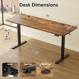 Monomi Electric Standing Desk, 79 x 31.5 inches Height Adjustable, Ergonomic Home Office Sit Stand Up Desk with Memory Preset Controller (Rustic Brown Top/Black Frame) Monomi