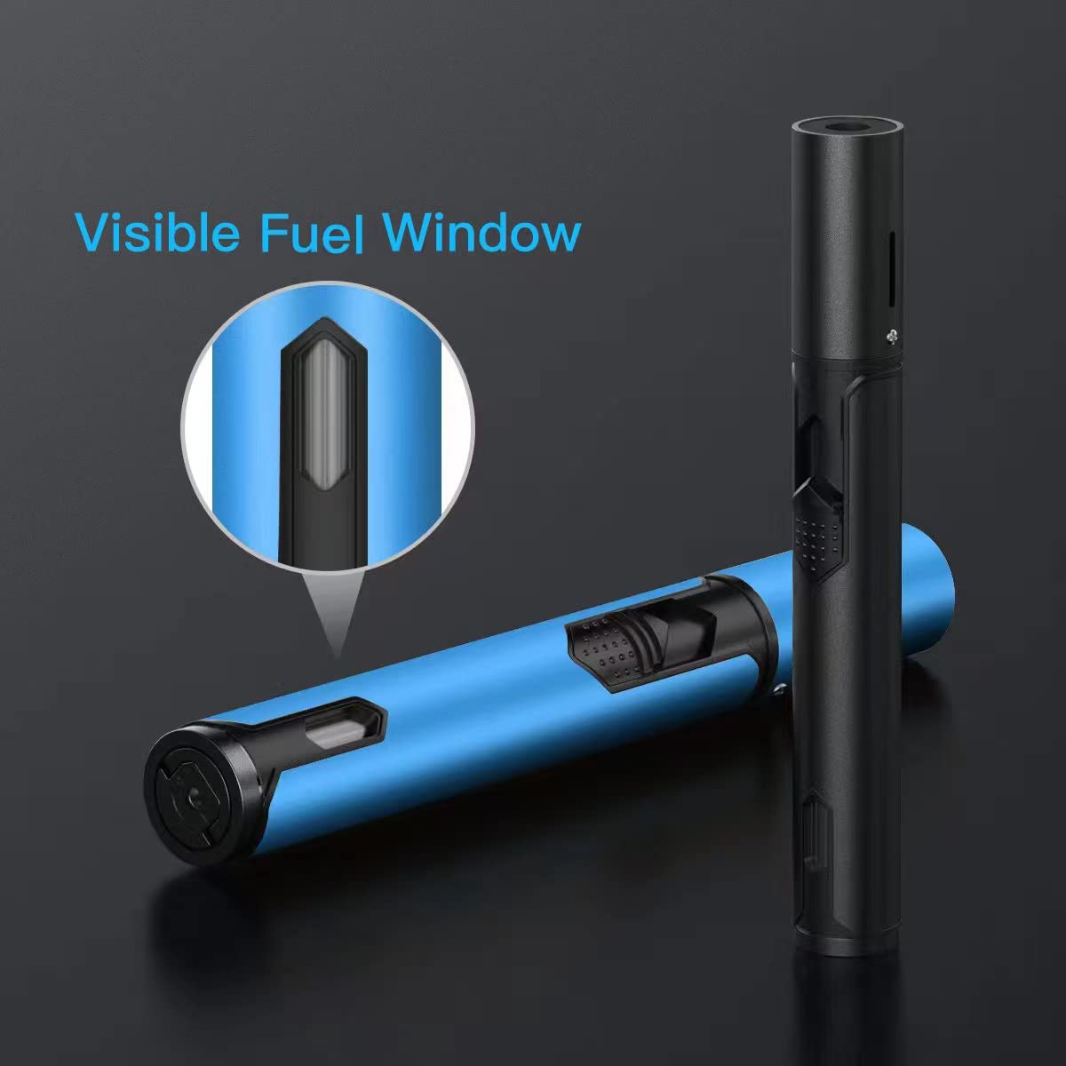 Torch Lighters 2 Pack Windproof Adjustable Jet Flame Butane Lighter, Refillable Gas Torch Lighter for Candles Grill BBQ Fireplaces Camping (Butane Not Included) TOPKAY