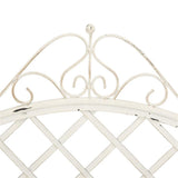 SAFAVIEH PAT5017A Collection Adina Antique White Wrought Iron 51.25" Outdoor Garden Bench SAFAVIEH