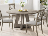 IDEALHOUSE 47" Round Dining Table Set for 4 to 6, Farmhouse Kitchen Table with Wooden Top and Pedestal Base, Circle Dinner Table for Dining Room, Kitchen Room - Grey (No Chairs) IDEALHOUSE