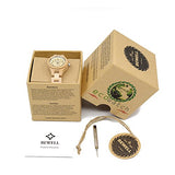 BEWELL W123A Handmade Natural Maple Wristwatch Analogue Display Lightweight Small Thin Case Wooden Watch for Women(Beige) BEWELL
