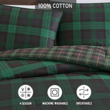 Eddie Bauer - Twin Comforter Set, Reversible Cotton Bedding with Matching Sham, Medium-Weight for Year Round Use, Dorm Essentials (Woodland Tartan Green) Eddie Bauer