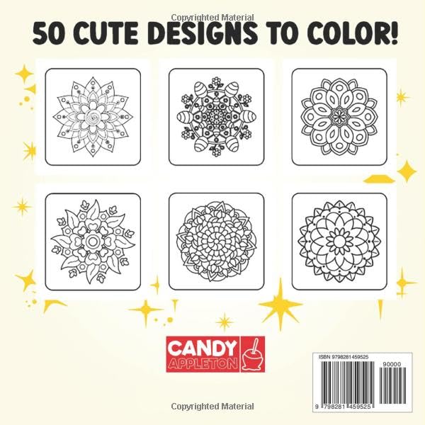 Cute Mandalas Bold and Easy Coloring Book: Simple & Adorable Mandala Patterns for Relaxation, Stress Relief and Mindfulness WoodArtSupply