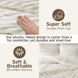 Intelligent Design Twin Comforter Set, Plush Bedding, Microfiber Reverse, 2 Piece, Lightweight, Super Soft Ribbed Velvet Comforter 1 Sham, All Season Fluffy Bed Set, Avril, Twin/Twin XL Ivory Intelligent Design