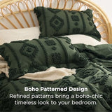 Bedsure Boho Tufted Green Comforter King Size, GentleSoft™ 3 Pieces Boho Farmhouse Decor Bedding, Exquisite Shabby Chic Bedding for All Seasons, 1 Bed Comforter, 2 Pillow Shams, 104x90 Inches Bedsure
