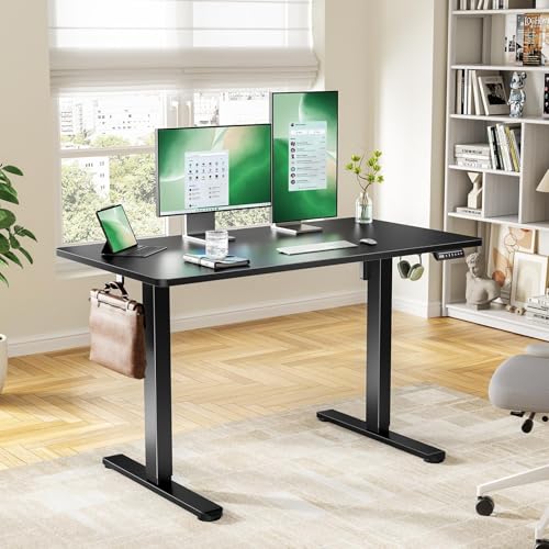 Marsail Electric Standing Desk with One-Piece Desktop,48 x 30 inch Height Adjustable Office Gaming Computer Desk with Deeper Tabletop, Home Office Stand up Desk with 4 Memory Presets, (2 Packages) Marsail