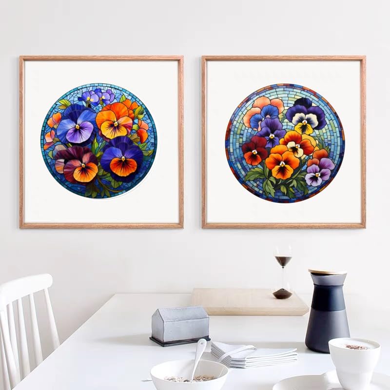 5D Diamond Art Painting Kits Black Labrador Stained Glass Circle Shape Full Drill Round Beads Diamond Art Gems Painting by Number Kits Wall Decoration Dog Memorial Gift 25x25cm(2) Generic