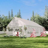 20'X20' Party Tent, Outdoor Heavy Duty Wedding Gazebo, Removable Sidewalls, Water & UV Resistant, Event Shelter Canopy Tent for Parties Carport BBQ, White & Straight Edge BouPower