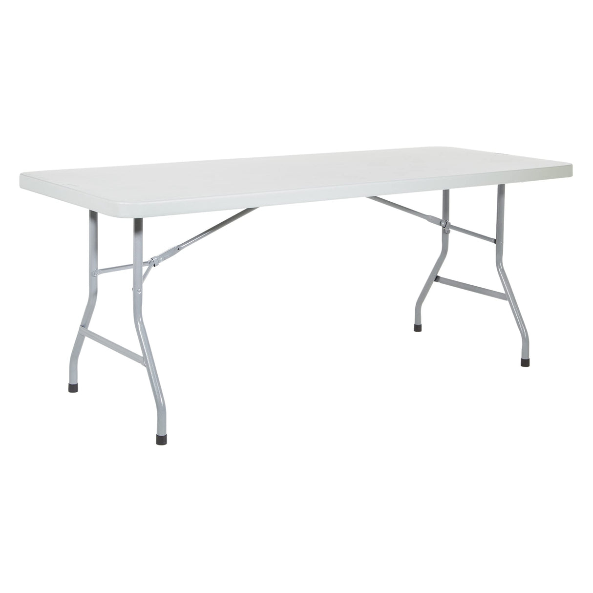 Office Star Resin Multipurpose Rectangle Folding Table for Indoor or Outdoor Use, 6 Feet Light Gray Office Star Products