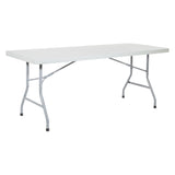 Office Star Resin Multipurpose Rectangle Folding Table for Indoor or Outdoor Use, 6 Feet Light Gray Office Star Products