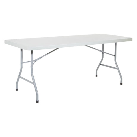 Office Star Resin Multipurpose Rectangle Folding Table for Indoor or Outdoor Use, 6 Feet Light Gray Office Star Products