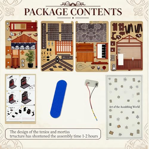 HYXBXSS Book Nook Kit, DIY Miniature House Dollhouse Kit for Adults and Teens, Booknook Tiny House Bookshelf Decor, Japanese Shop Building Kit 3D Wooden Puzzles, Gifts for Family and Friends