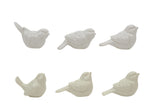 Set of 6 White Ceramic Birds Creative Co-Op