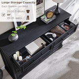 ACCOHOHO Farmhouse 8 Drawers Dresser Chests for Bedroom,52" Wide Wood Rustic Chest of Drawers with Metal Handle,Natural Texture,Drawer Organizer for Bedroom,Living Room,Hallway and Entryway,Black ACCOHOHO