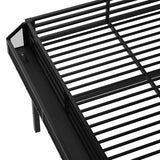 Bellemave Queen Loft Bed with Storage Stairs, Shelves and Built-in Wardrobe, Metal Loft Bed Frame with USB Ports and LED Lights, Noise-Reduced Design, Black Woodgrain Bellemave