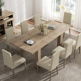 Halitaa Extendable Dining Room Table for 6-10 Person, 55'' to 78'' Rustic Expandable Rectangle Dining Table, Meeting for Small Kitchens, Dining Office Areas, Oak Halitaa