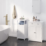 Yaheetech Free Standing Bathroom Cabinet with 1 Drawer 2 Doors and Adjustable Shelf, Wooden Entryway Storage Cabinet, 11.8D x 23.6W x 31.5H in, White Yaheetech