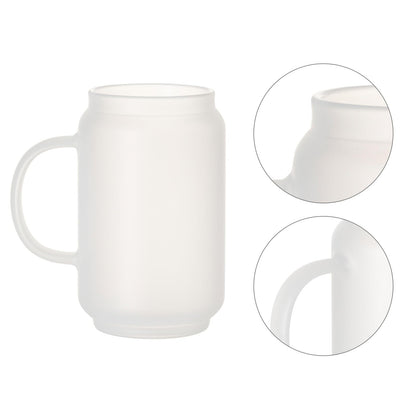 PYD Life 8 Pack Sublimation Glass Blanks Kids Tumblers Bulk with Handle Bamboo Lid and Plastic Straw Frosted 13 OZ Coffee Tea Milk Glass Cups Mugs for Tumbler Mug Heat Press Printing