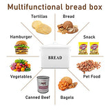 P&P CHEF Bread Box for Farmhouse Kitchen Counter Decor, Extra Large White Breadbox with Lid, 13.1” X 11.81” X 7.2” Metal Storage Container for 2+ Loaves, Modern Style & High Capacity P&P CHEF