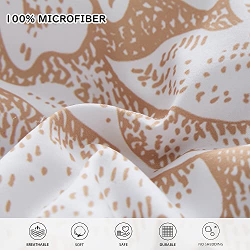 Yogeneg 5 Piece Bed in a Bag Twin Size Comforter Set Botanical Floral Bedding Set,White Flower Leaves Printed on Black Reversible Design,Soft Microfiber Comforter with Sheet Set,All Season(Black,Twin) Yogeneg