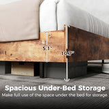 LUCKLIFE Floating Bed Frame Queen Size, with Adjustable Headboard and Smart LED Lights, Upholstered Bed Frame with RGB Lights, Modern Metal Bed, Easy Assembly, Under-Bed Storage, Bedroom LUCKLIFE
