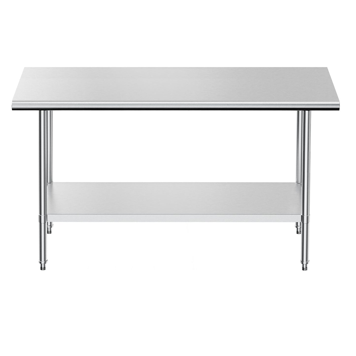 JOPHUN Stainless Steel Work Table, NSF Commercial Worktable with Undershelf and Legs for Restaurant, Home and Hotel - 24" D x 48" W x 34" H Inches - WoodArtSupply