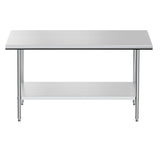 JOPHUN Stainless Steel Work Table, NSF Commercial Worktable with Undershelf and Legs for Restaurant, Home and Hotel - 24" D x 48" W x 34" H Inches JOPHUN