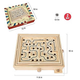 GOTHINK Wooden Labyrinth Game, Mable Ball Tilt Maze Board Game,Table Balance Game and Toy for Kids and Adults GOTHINK