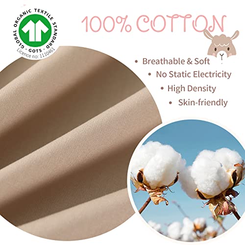 Simple&Opulence 100% Organic Cotton Sheet Set for Kids Teens, 3 Pieces Soft Bed Sheets Boy Girl Warm Adorable - Alpaca, Twin Simple&Opulence