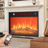 DWVO 23 Inches Electric Fireplace Insert, Recessed Fireplace Heater with Remote Control, Adjustable Temperature, 6H Timer, Adjustable Flame Brightness, 120V 1400W, Firewood DWVO