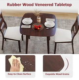 Tangkula Compact Dining Table Set for 2, Wooden Round Kitchen Table & 2 Chairs with Cushioned Seats, 3-Piece Dining Set for Small Spaces, Kitchen, Living Room Tangkula