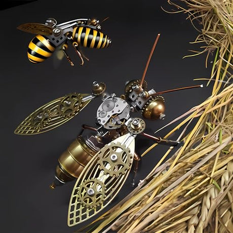 Mechanical Metal DIY 3D Bumblebee Model Kits Puzzle for Adults Insect Brass Puzzle Steampunk Electric Mechanical, Assembly DIY Gift Craft Hobby for Men (Bumblebee) NUOSHANZS