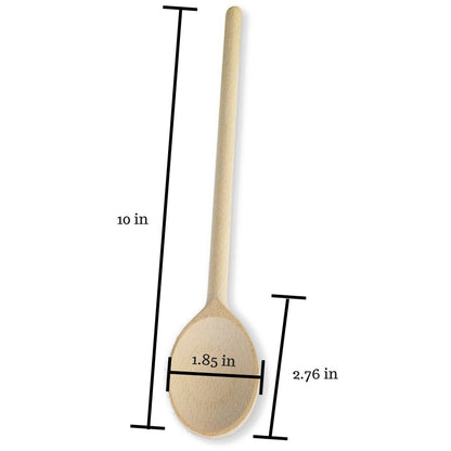 Mr.Woodware 10 Inch Wooden Spoons for Cooking - Set of 12 Long Handle Wooden Spoon for Mixing, Stirring, Tasting - Kitchen Wooden Utensils For Cooking and Crafts, Personalized Engraved Wood Burning