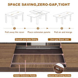 70.8"-110" Extendable Dining Table for 6-12 Person, Wooden Dining Room Table, Modern Extendable Table for Gatherings, Meeting for Small Kitchens, Dining Office Areas(Walnut) Fingertip WD