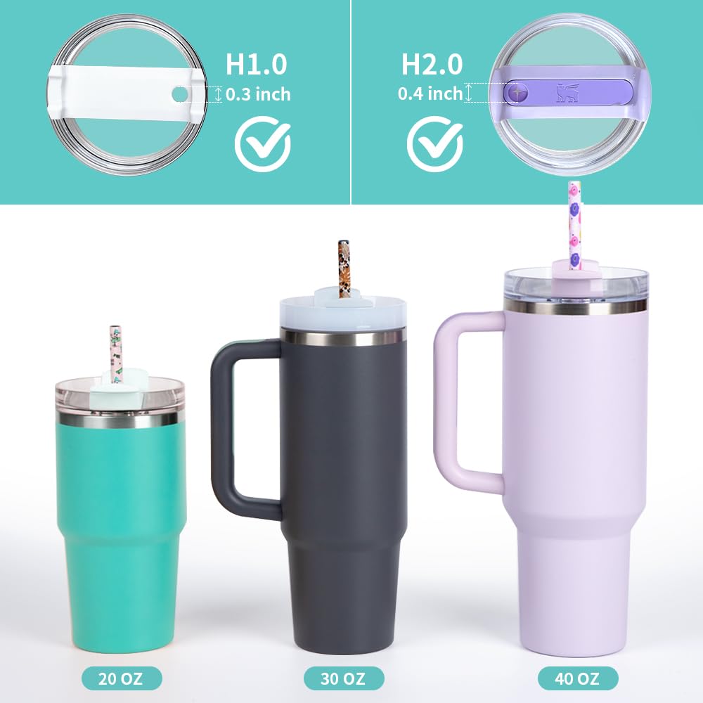 PYD Life 30 PCS Sublimation Reusable Drinking Stainless Steel Metal Straws Blanks Bulk White 0.3" x 12.4" for 40 OZ Sublimation Tumblers,for Stanley 40 OZ Tumblers Cups PYD Life