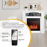 SIMOE 32" Electric Fireplace with Mantel, 1400W Freestanding Fireplace for Living Room, Remote Control, Overheat Protection, Adjustable 3D Flame, Timer, White SIMOE