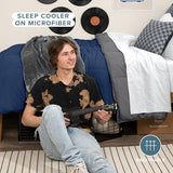 Bare Home Comforter - Twin/Twin Extra Long - Reversible Colors - Goose Down Alternative - Ultra-Soft - Premium 1800 Series - All Season Warmth - Bedding Comforter (Twin/Twin XL, Dark Blue/Grey) Bare Home