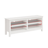 Gyger TV Stand for 65 inch TV with Storage,Modern TV Entertainment Center for Bedroom,TV Media Console Table with 4 Open Storage Shelve,55 inch Wood TV Cabinet White Gyger