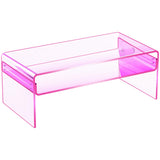 solaround Acrylic Coffee Table for Living Room Clear Rectangle Lucite Table with Open Storage Shelf (1, Pink, Large) solaround