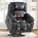 IOMOR Large Power Lift Recliner with Massage and Heat for Elderly, Electric Reclining Chair with USB Port, 2 Hidden Cup Holders, Side Pockets (1, Green Grey) IOMOR